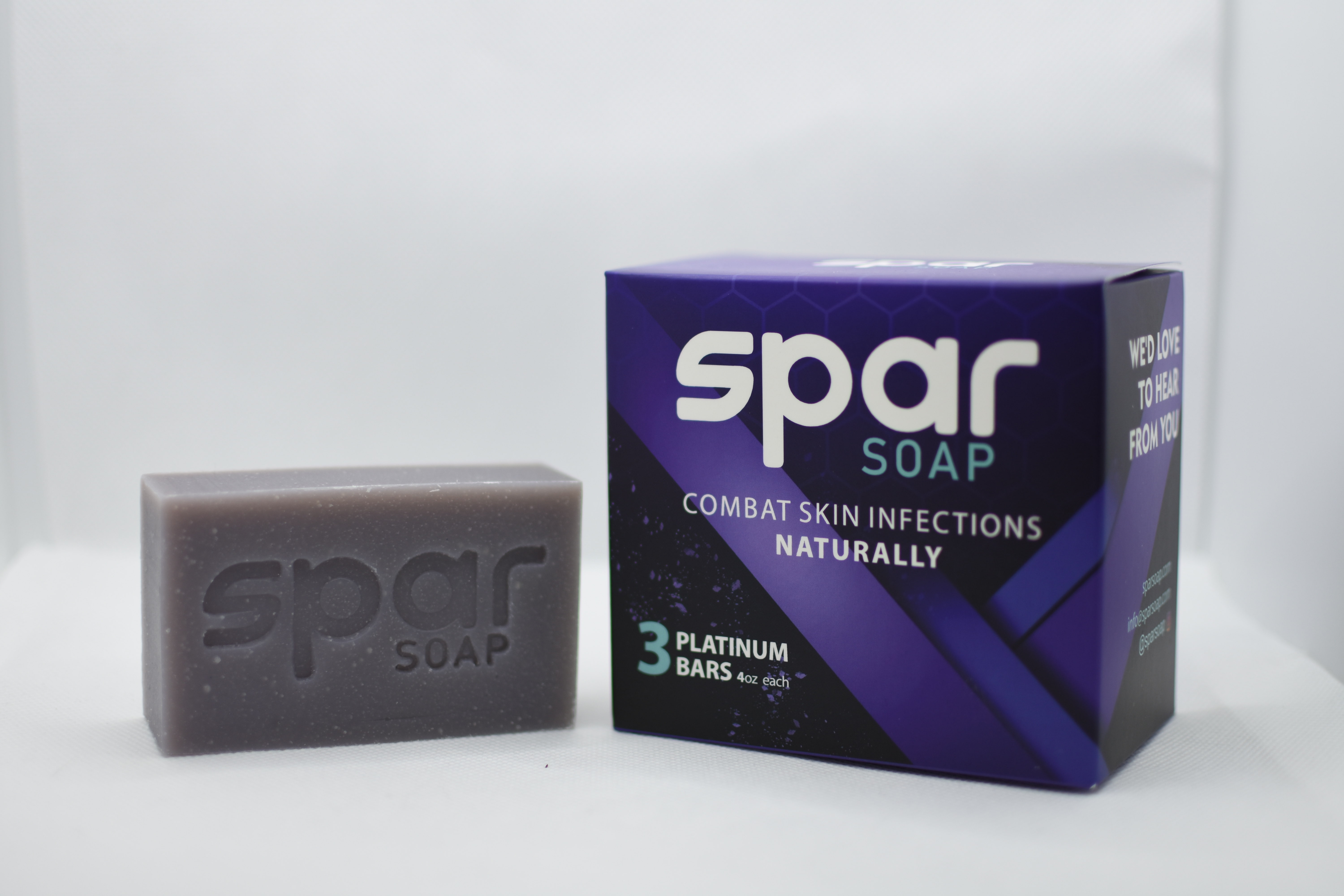 SparSoap Bar Print on the Soap Bar and the Packaging